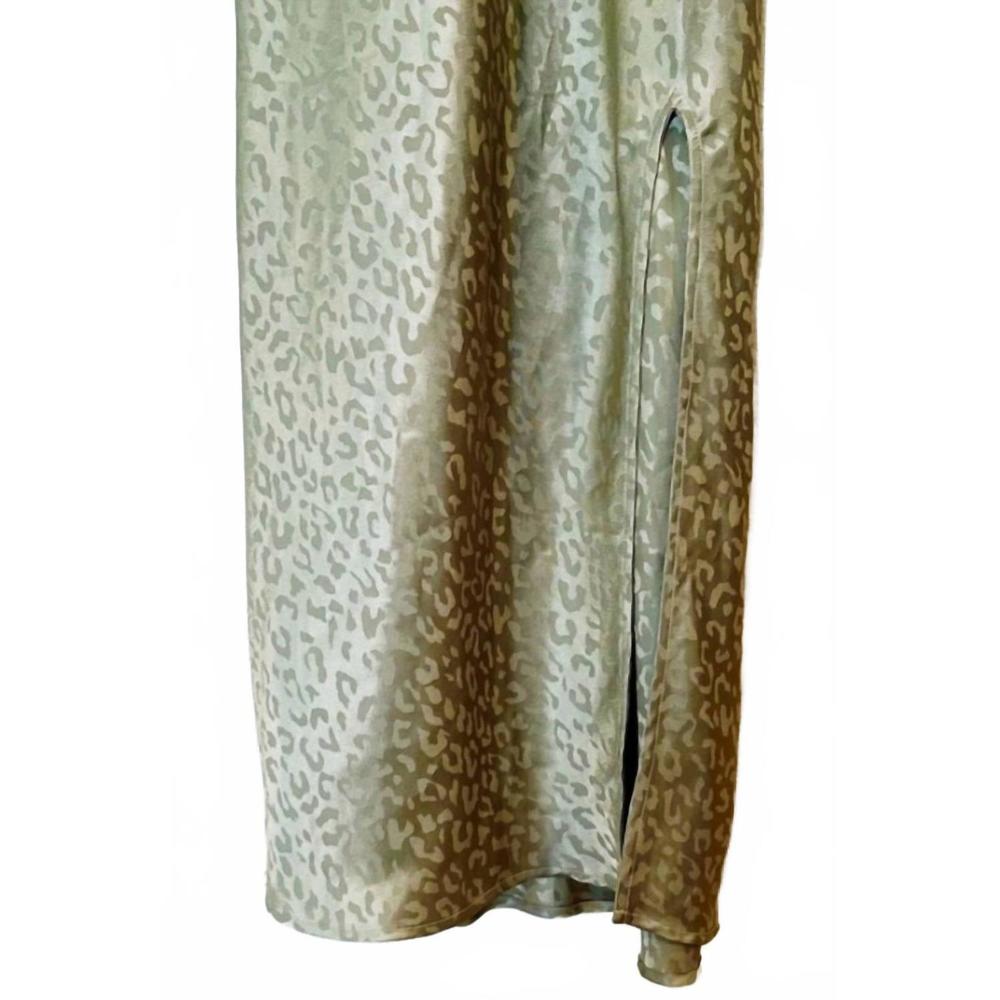 NEW SHOW ME YOUR MUMU zio leopard silk dress in leopard green - Picture 2 of 2